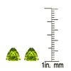 Stud Earrings in Sterling Silver 1.50Ct Natural Peridot