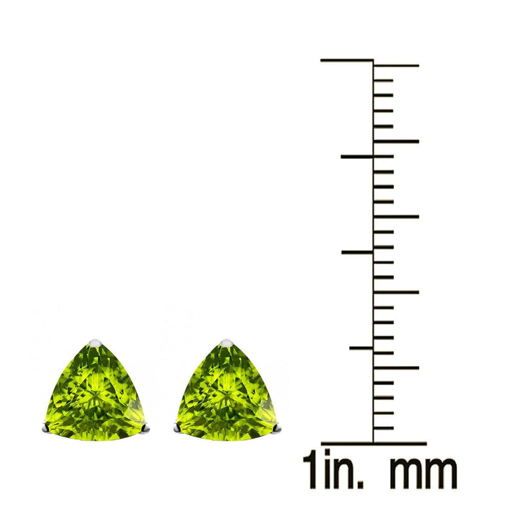 Stud Earrings in Sterling Silver 1.50Ct Natural Peridot