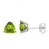 Stud Earrings in Sterling Silver 1.50Ct Natural Peridot