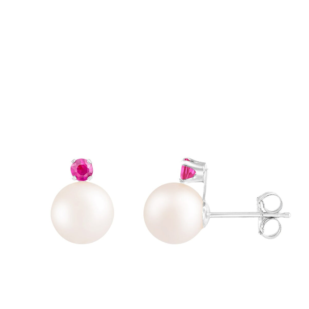 Stud Push back Earrings Pearl