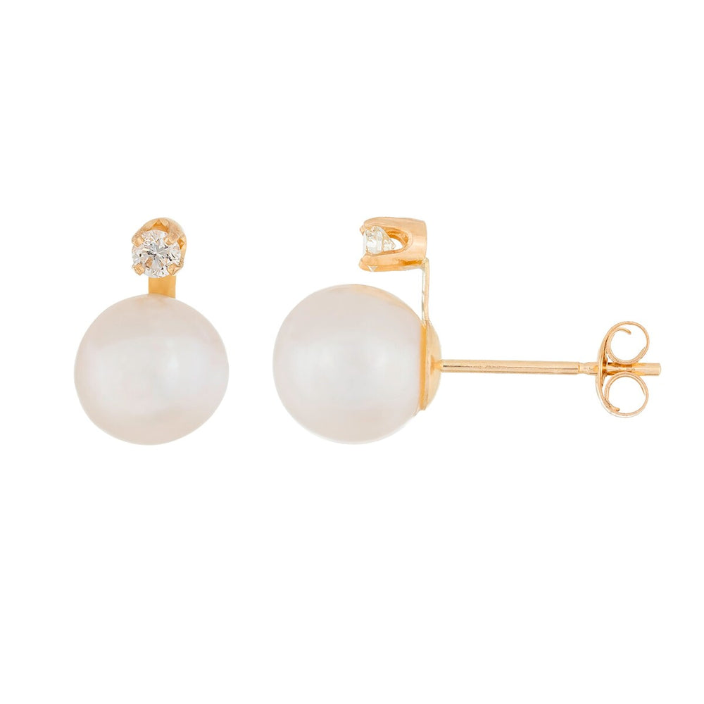 Stud Push back Earrings Pearl