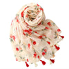 Summer Cherry Scarf with Tassels