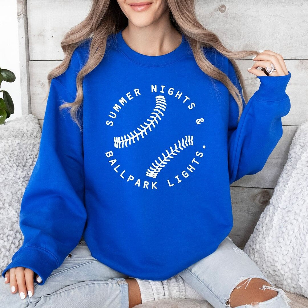 Summer Nights And Ballpark Lights Graphic Sweatshirt