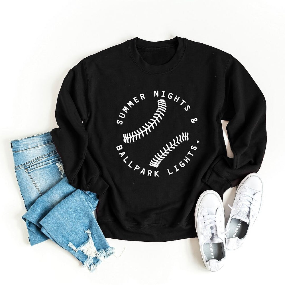 Summer Nights And Ballpark Lights Graphic Sweatshirt