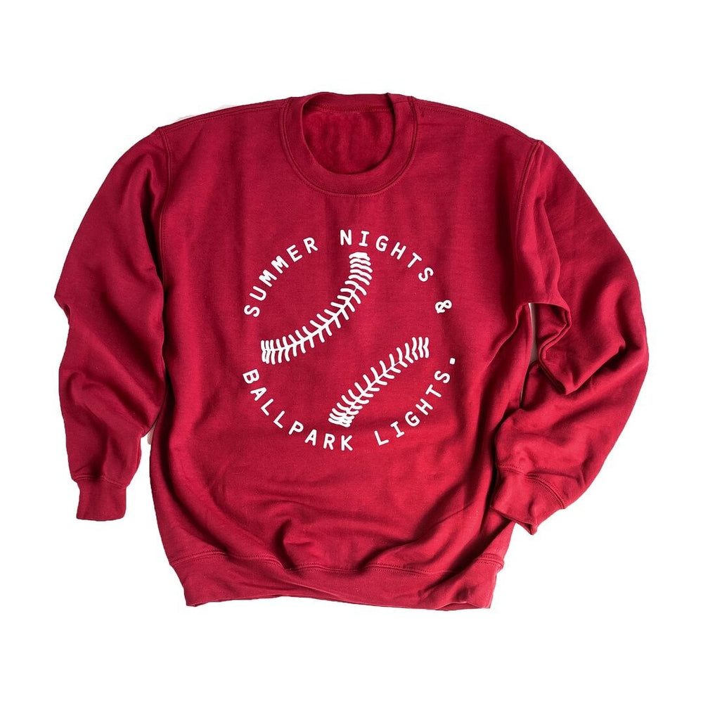 Summer Nights And Ballpark Lights Graphic Sweatshirt