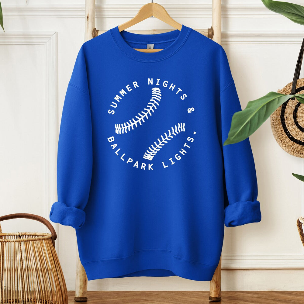 Summer Nights And Ballpark Lights Graphic Sweatshirt