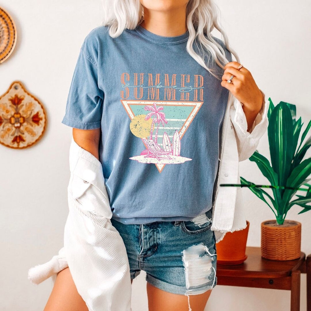 Summer Vibes Triangle Garment Dyed Tee