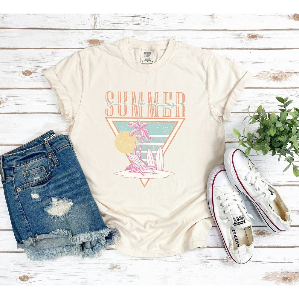 Summer Vibes Triangle Garment Dyed Tee