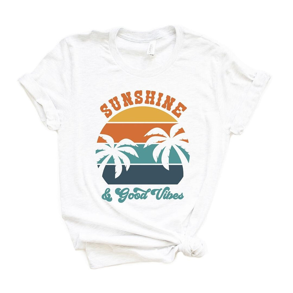 Sunshine And Good Vibes Short Sleeve Crewnneck Tee