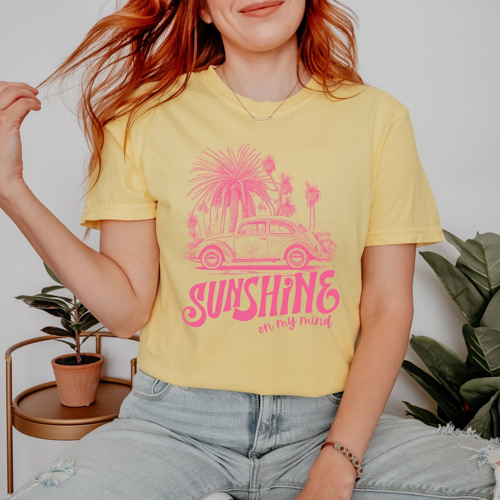 Sunshine On My Mind Car Garment Dyed Tee