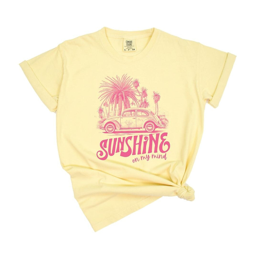 Sunshine On My Mind Car Garment Dyed Tee