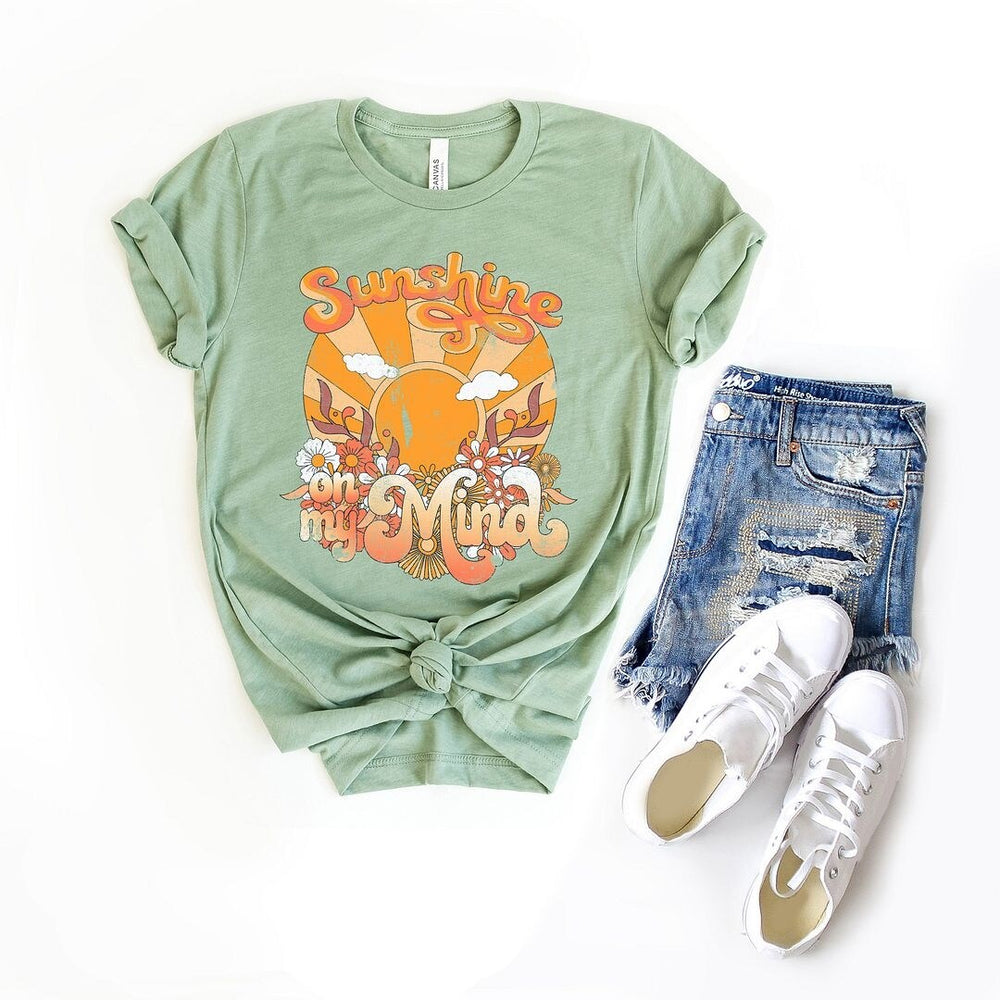 Sunshine On My Mind Orange Short Sleeve Crewnneck Tee