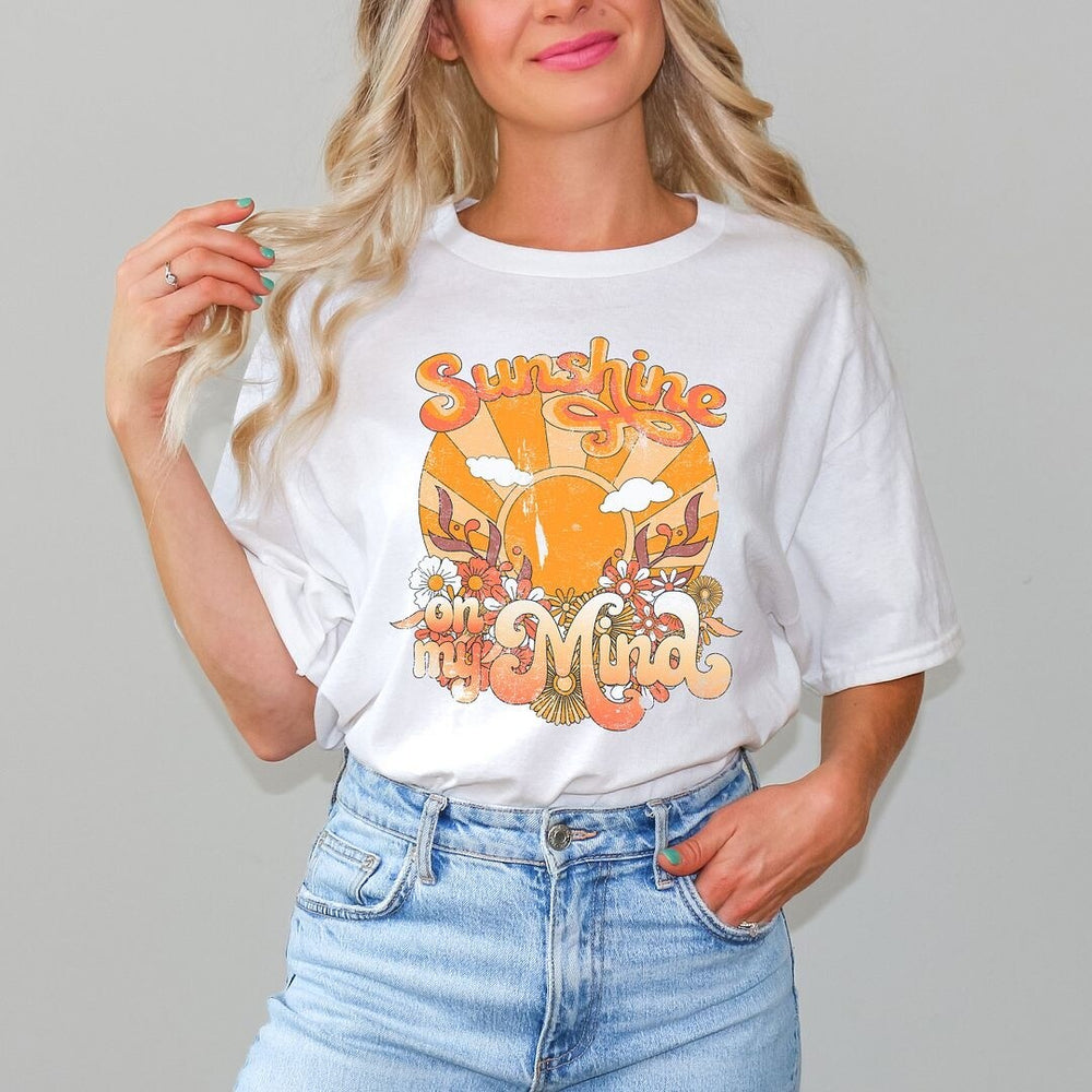 Sunshine On My Mind Orange Short Sleeve Crewnneck Tee