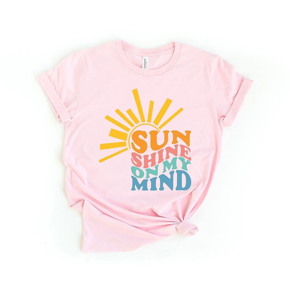 Sunshine On My Mind Wavy Short Sleeve Crewnneck Tee