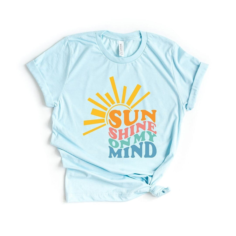 Sunshine On My Mind Wavy Short Sleeve Crewnneck Tee