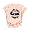 Support Local Farmers Flowers Short Sleeve Crewnneck Tee