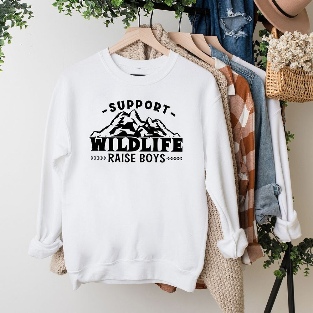 Support Wildlife Raise Boys Graphic Sweatshirt