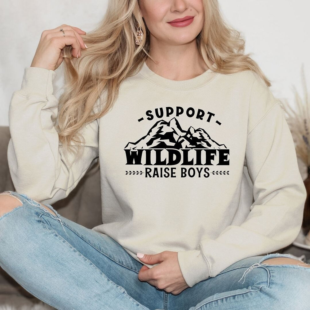 Support Wildlife Raise Boys Graphic Sweatshirt