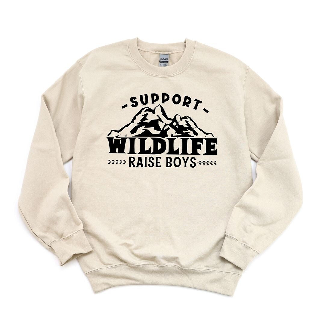 Support Wildlife Raise Boys Graphic Sweatshirt