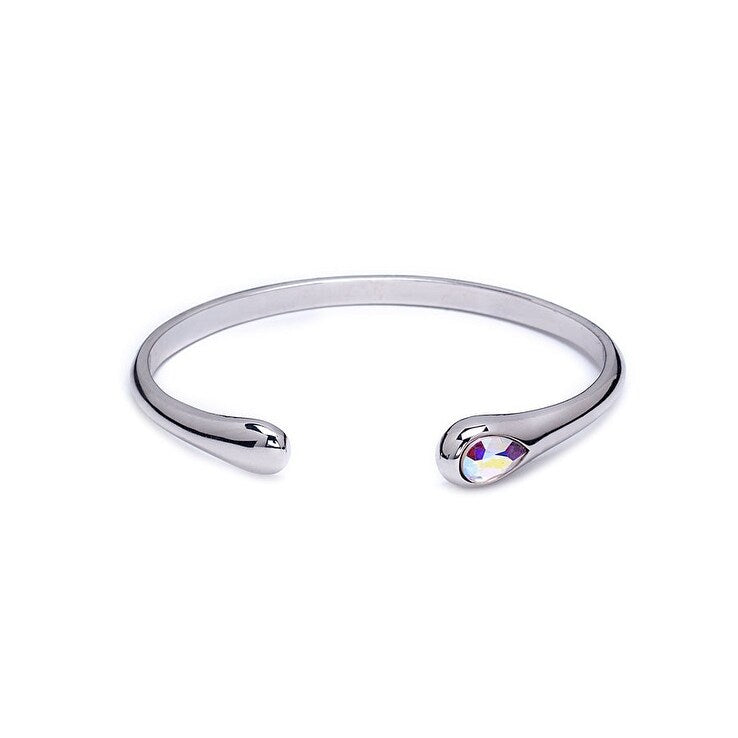 Swarovski Crystal Aurora Borealis Pear Cut Bangle