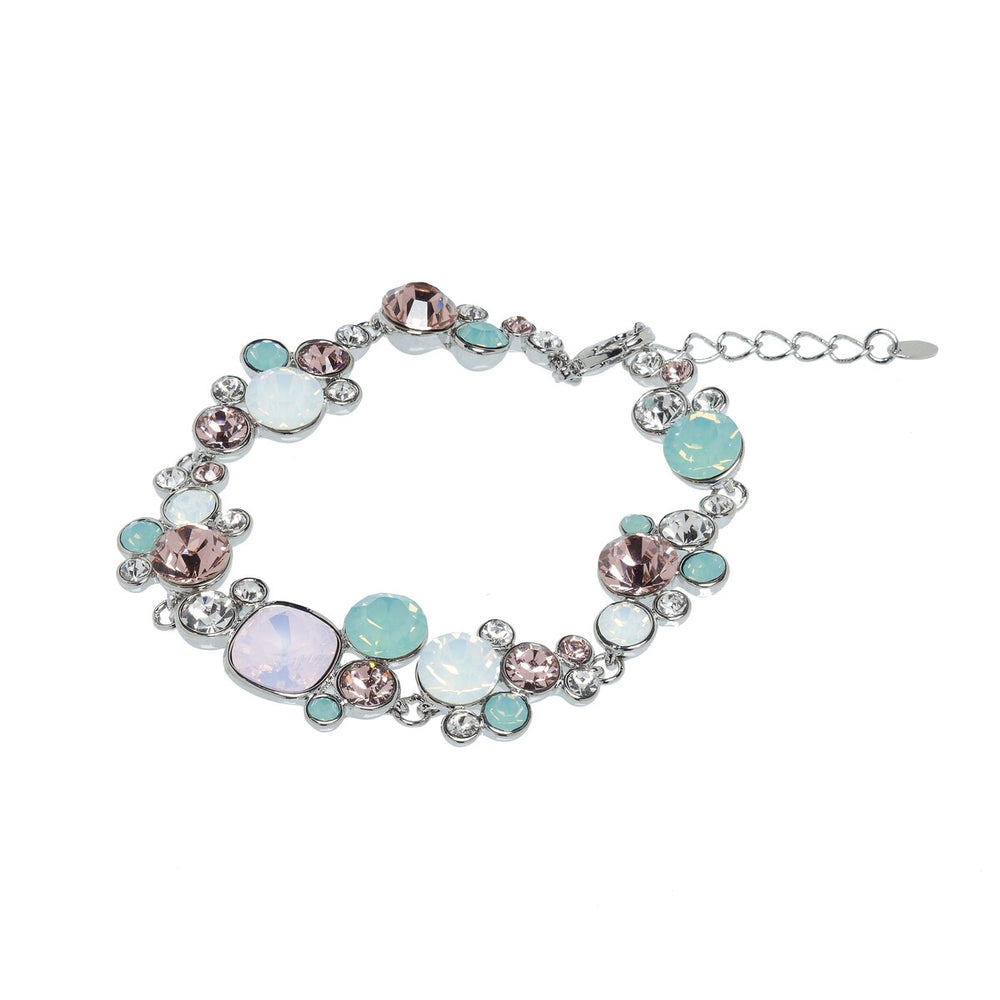 Swarovski Crystal Green Opal Rose Clustered Bracelet