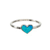 Synthetic Blue Fire Opal & Sterling Silver Heart Ring