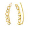 Synthetical Opal & Goldtone Circular Ear Climber