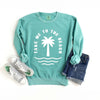 Take Me To The Beach Palm Tree Garment Dyed Sweatshirt