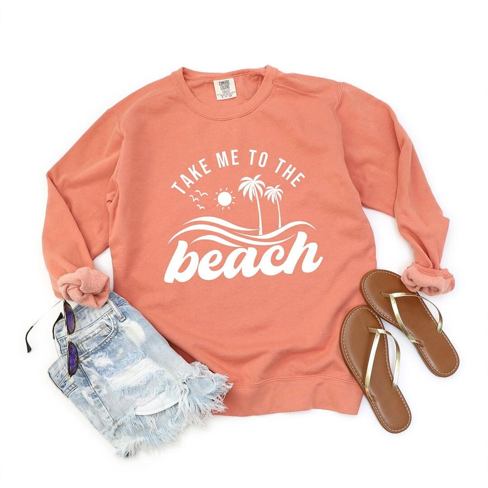 Take Me To The Beach Wave Garment Dyed Sweatshirt