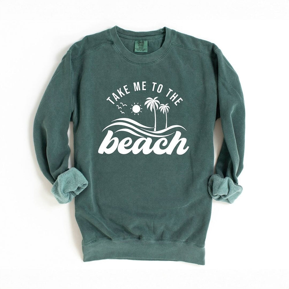 Take Me To The Beach Wave Garment Dyed Sweatshirt