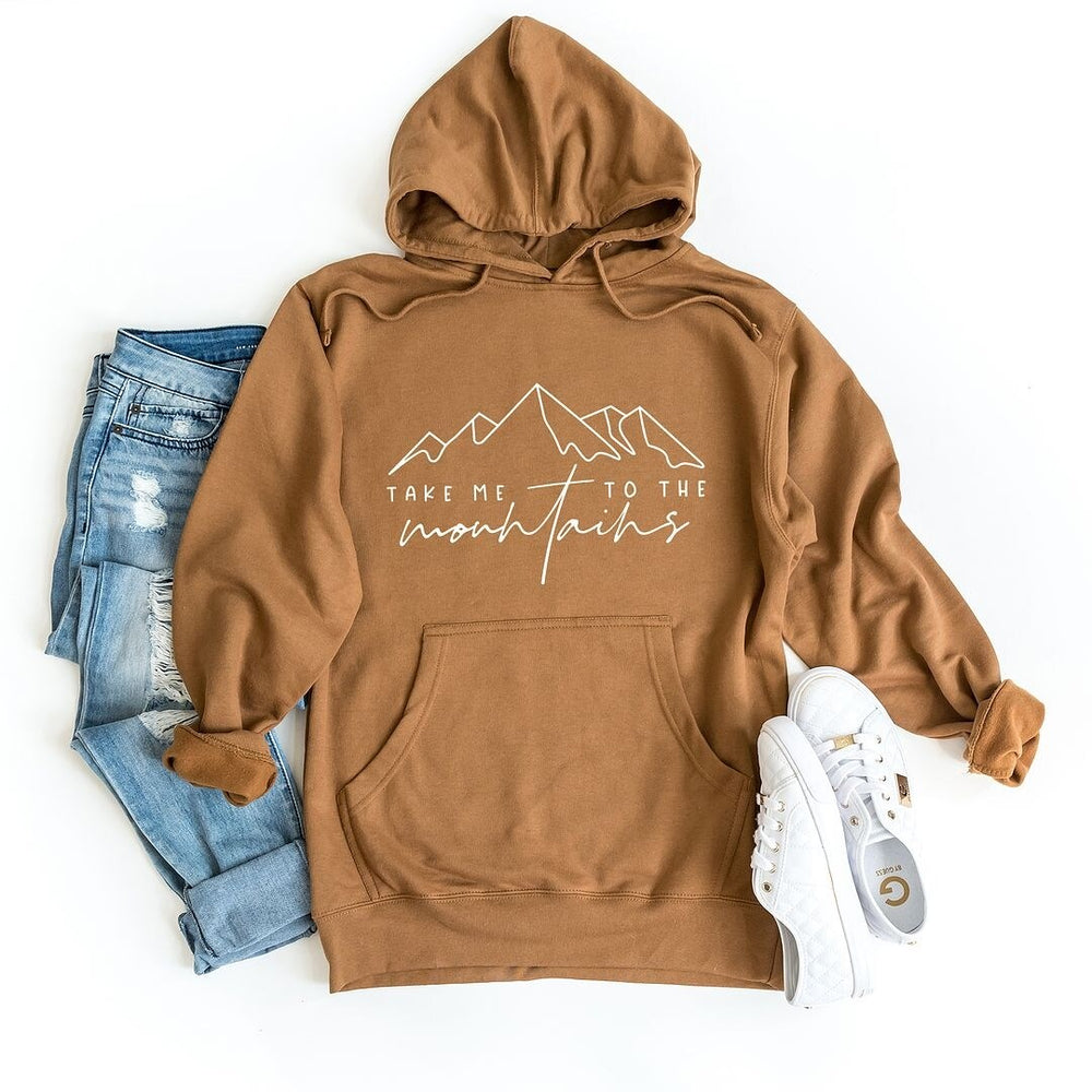 Take Me To The Mountains Cursive Graphic Hoodie