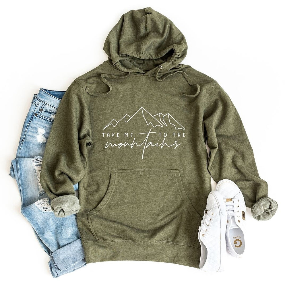 Take Me To The Mountains Cursive Graphic Hoodie