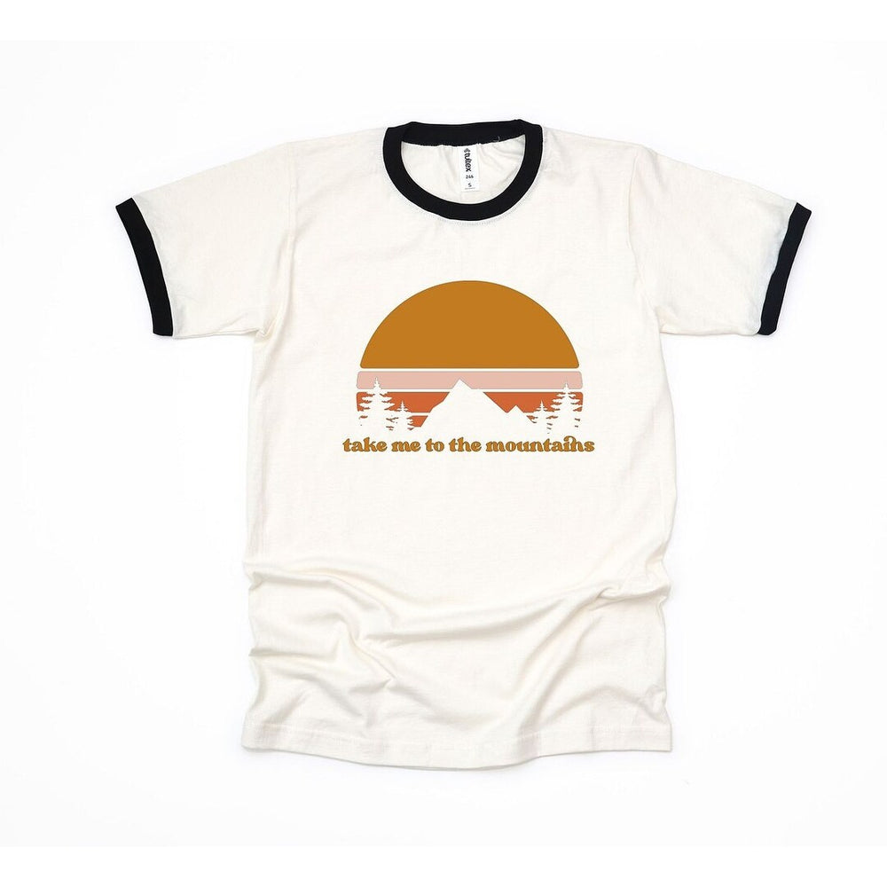 Take Me To The Mountains Sunset Ringer Tee