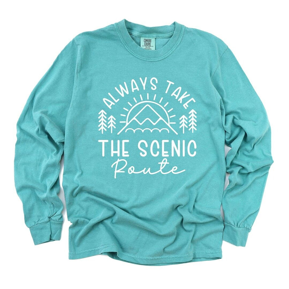 Take the Scenic Route Horizon Garment Dyed Long Sleeve