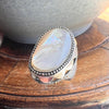 Tang & Song Sterling Silver and Marcasite Mother of Pearl Wave Oval Ring