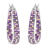 Tanzanite Inside Out Crystal Hoop Earrings For Women