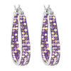 Tanzanite Inside Out Crystal Hoop Earrings For Women