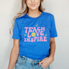 Teach Love Inspire Flowers Short Sleeve Crewnneck Tee