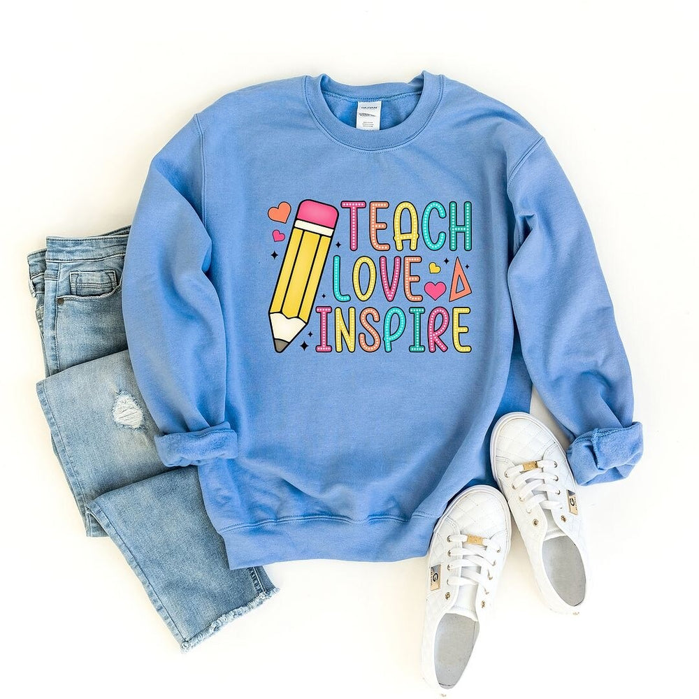 Teach Love Inspire Pencil Graphic Sweatshirt