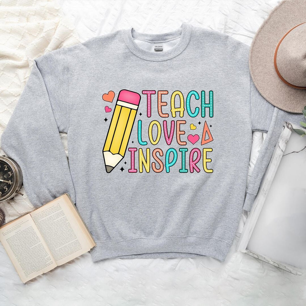 Teach Love Inspire Pencil Graphic Sweatshirt