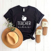 Teacher Vibes Cursive Apple Short Sleeve Tee