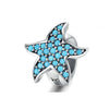 Teal Cubic Zirconia & Sterling Silver Starfish Bead Charm