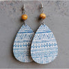 Teardrop & Wooden Bead Drop Earrings