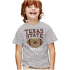 Texas State University Football Ball Kids T Shirt for Youth Boys and Girls