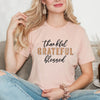 Thankful Grateful Blessed Plaid Short Sleeve Crewnneck Tee