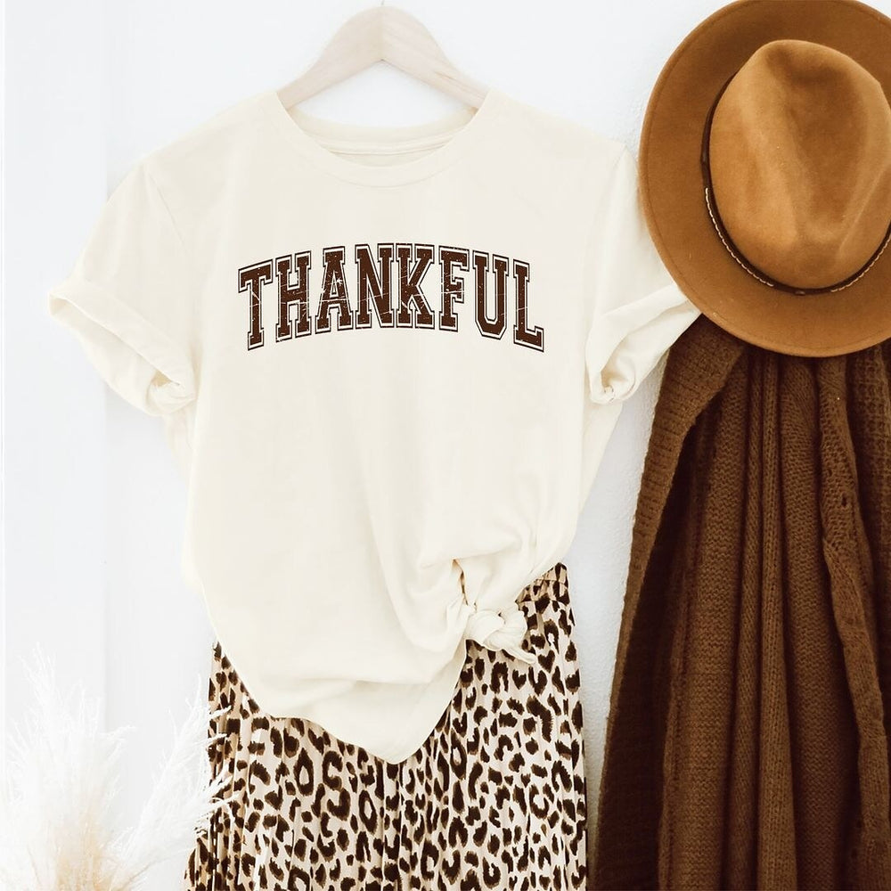 Thankful Varsity Short Sleeve Crewnneck Tee