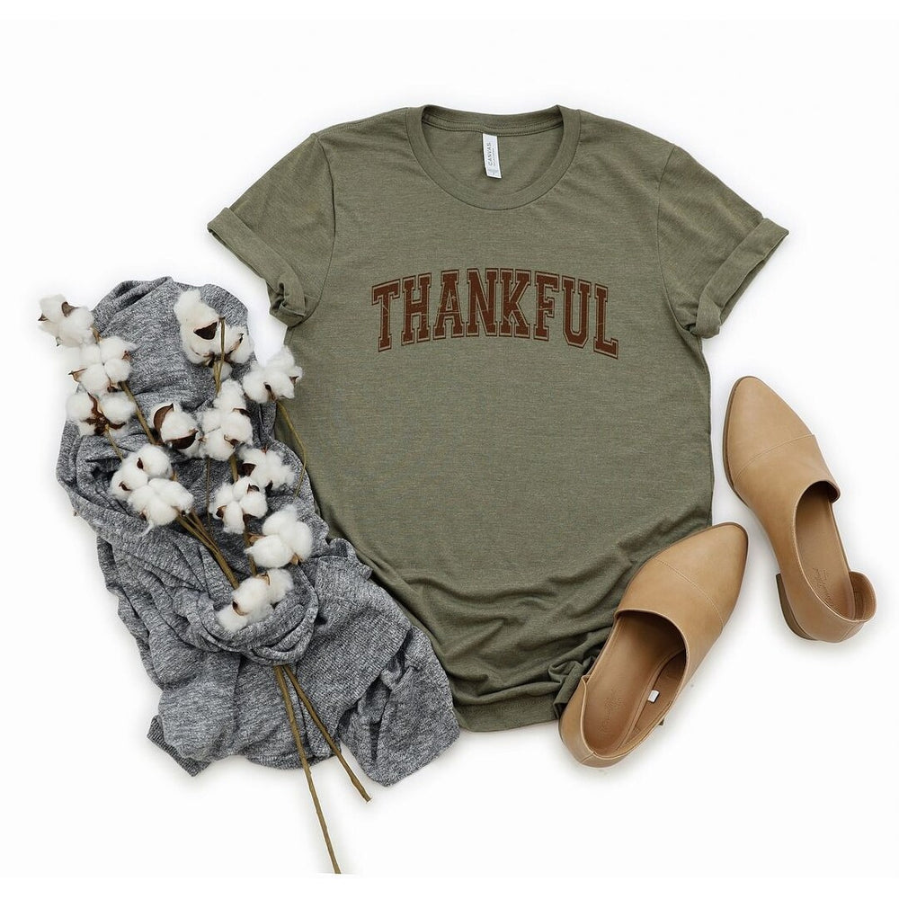 Thankful Varsity Short Sleeve Crewnneck Tee