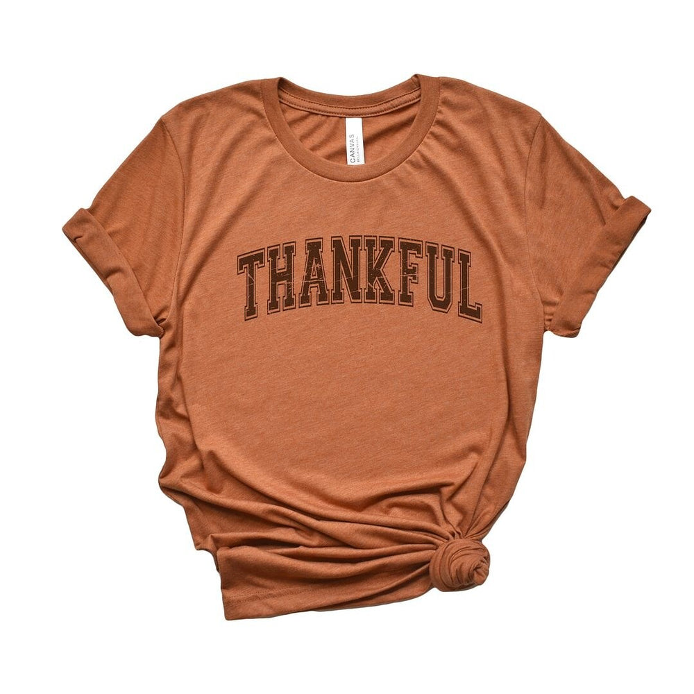 Thankful Varsity Short Sleeve Crewnneck Tee