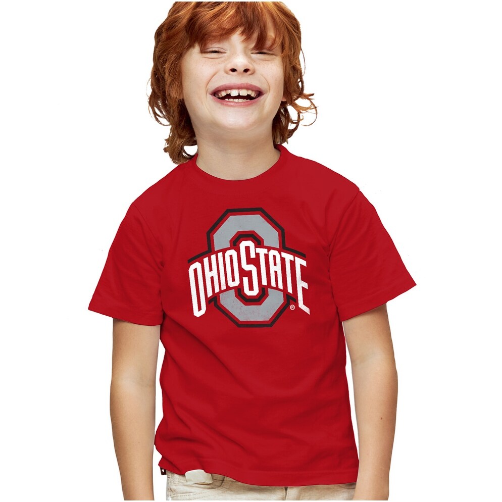 The Ohio State University Distressed Primary Logo Kids T Shirt for Youth Boys and Girls