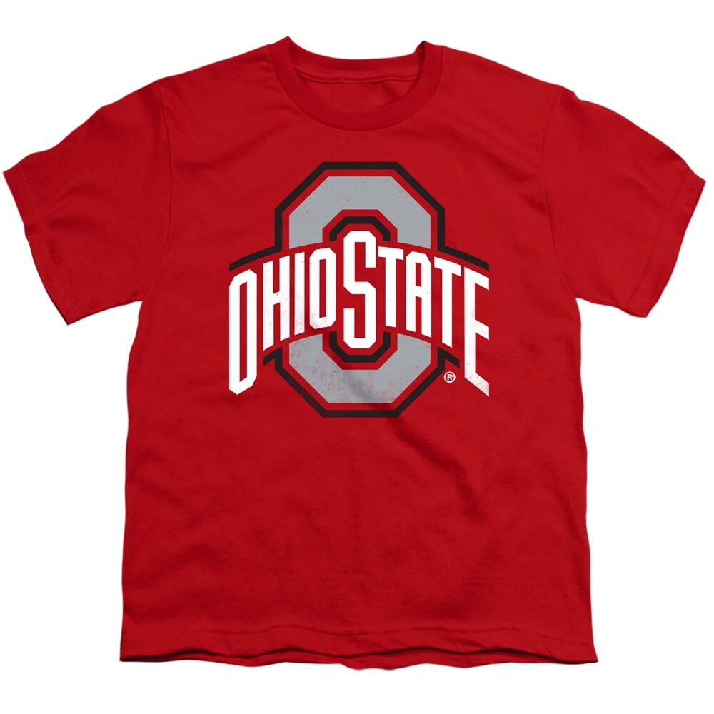 The Ohio State University Distressed Primary Logo Kids T Shirt for Youth Boys and Girls